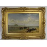 Large 19th century gilt framed oil on canvas by John Wright Oakes ARA (1820-1887) depicting