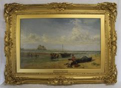 Large 19th century gilt framed oil on canvas by John Wright Oakes ARA (1820-1887) depicting