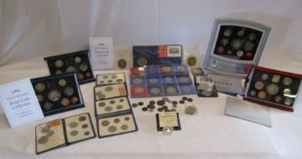 Collection of coins to include 2 1996 proof coin collections, 1994 Barbados silver one dollar,