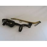 Single brass horse hame No2 and leather horse blinkers