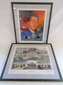 2 Limited Edition signed Andrew Kitson formula one prints 'Formula One - Ninety Two' approx. 61cm