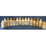 13 Lincolnshire beer / ginger beer bottles including Hildred & Boulton Alford, Lee & Green Bourne, E