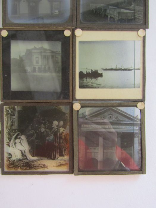 Collection of glass lantern slides to include advertising slide for 'Bird's' and 'Cadbury'  and - Image 6 of 9