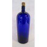 Large blue Bristol glass bottle approx. 38cm tall