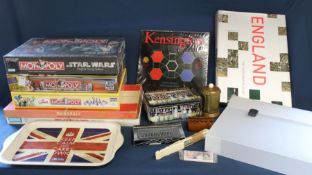 Vintage games including 5 Monopoly sets -  The Simpsons, Star Wars etc, England Photographic