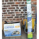 Vax steam cleaner, roof gutter cleaner & a hose pipe