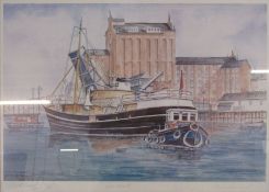 Limited edition 68/850 signed Leslie R Treacher print 'Ross Tiger' in Grimsby also signed Michael