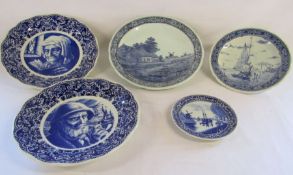 A collection of Delft's chargers Boch Freres and Boch Belgium