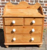 Victorian pine chest of drawers/washstand L89cm D36cm Ht102cm