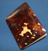 Tortoiseshell card case (some damage) 8cm x 10.5cm