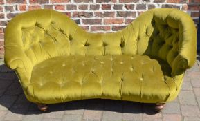 Victorian double button back sofa on turned legs L 160cm D 75cm Ht 72cm