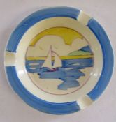 Clarice Cliff 'Bizarre' ashtray with Gibraltar pattern