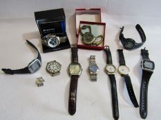 Collection of watches to include Casio w-96h and w-210 and Accurist chrono world time