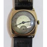 9ct gold Stolkase British made watch 15 jewels