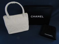 Chanel triple CC logo bag in white