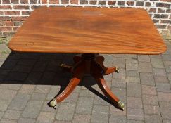 Georgian mahogany tilt top table on sabre legs 121cm by 98cm