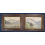 Pair of early 20th century oils on canvas "Blea Tarn" & "Buttermere" by P W Holyoake 1915 47.5cm x