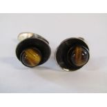 A pair of Neils Erik Tigers eye stylised silver cufflinks total weight 0.27ozt