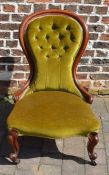 Victorian spoon back nursing chair