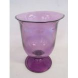 Large purple glass vase approx. 31cm high