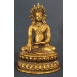 Tibetan bronze figure of Amitayus 14.5cm high