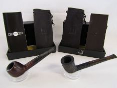 Pair of Dunhill tobacco pipes 4101 'Apple' Bruyere and Dunhill 5105 'dublin' Dunhill shell