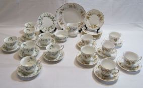 Royal Albert Brigadoon cups and saucers with side plates, milk jug and sugar bowl and Colclough cups