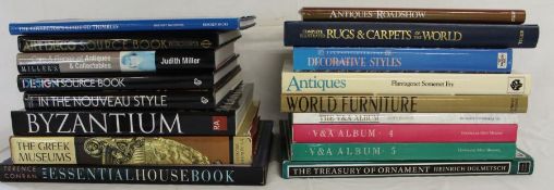 Selection of books on antiques, decorative styles etc.