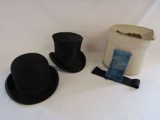 A pair of Unsworth Warrington hats - the 'Dulcis' make bowler hat guaranteed all fur and J A N Top