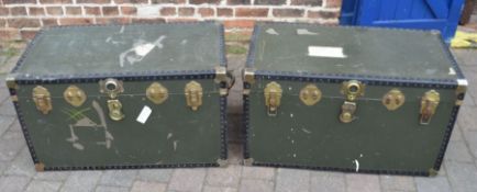 Pair of large travelling trunks