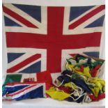 Large quantity of vintage bunting, 2 Union jack flags (135cm by 94cm & 95cm by 61cm) etc