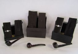 3 Dunhill tobacco pipes 4103 'Billiard' Chestnut - 4407 'Prince' Bruyere - Alfred Dunhill The