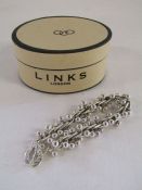 Boxed Links of London silver bracelet - silver ball design - total weight 1.88ozt
