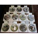 Complete set of 12 Franklin Mint Water Birds of the World collectors plates