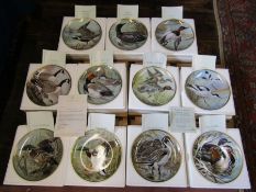 Complete set of 12 Franklin Mint Water Birds of the World collectors plates