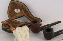 Collection of pipe to include Servi-Meerschaum skull and claw bowl, Dunhill shell briar 4206,