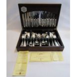 Cased George Butler of Sheffield Cavendish Collection 124 piece cutlery set (appears complete) in
