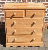 Modern pine chest of drawers L86cm D45cm Ht95cm