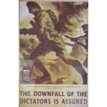 A world war 2 vintage reproduction poster 'The Downfall of the dictators is assured' approx. 55cm