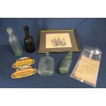 East Bros Louth codd bottle & 1 other, Soulby Sons & Winch glass bottle, B Stamper Louth glass