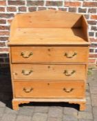 Victorian pine chest of drawers/washstand L80cm D46cm Ht101cm