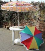 Garden table, parasol, cover & chair parasol