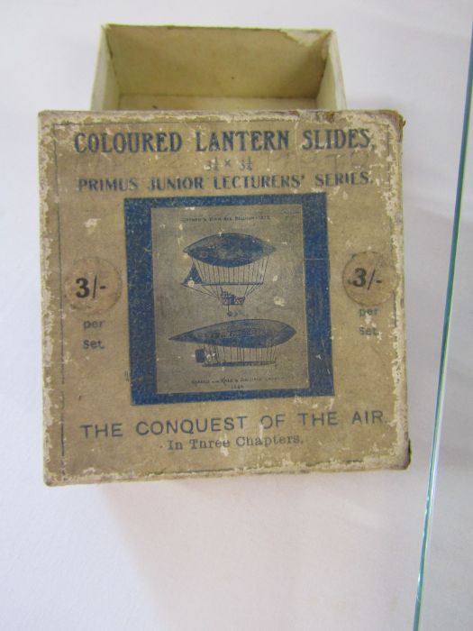 Collection of glass lantern slides to include advertising slide for 'Bird's' and 'Cadbury'  and - Image 2 of 9