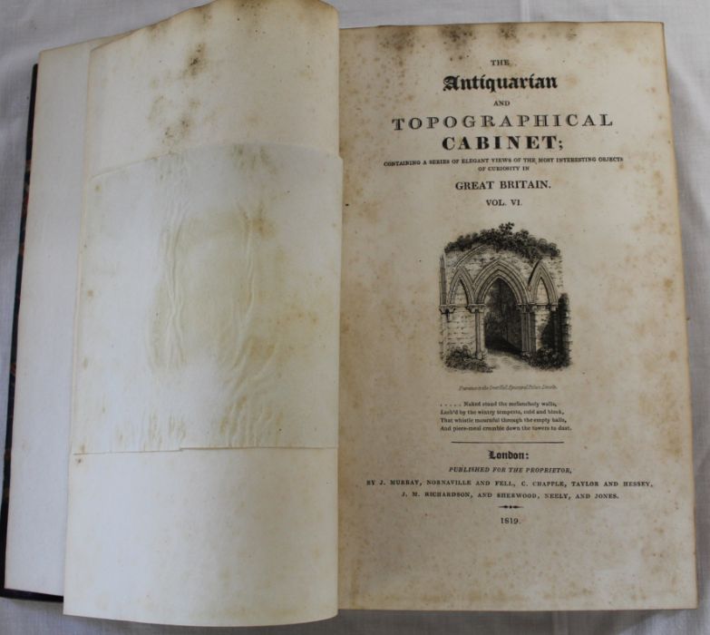 6 volumes The Antiquarian & Topographical Cabinet, London 1819, quarter bound - Image 2 of 2