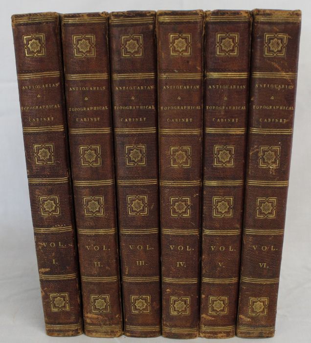 6 volumes The Antiquarian & Topographical Cabinet, London 1819, quarter bound