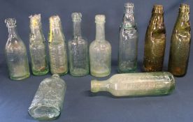 Economic Supply Co Grimsby & London glass codd bottle, Claxton & Cos Lincoln cucumber bottle, 2