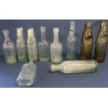 Economic Supply Co Grimsby & London glass codd bottle, Claxton & Cos Lincoln cucumber bottle, 2