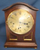 Mahogany French bracket clock with Westminster chime Ht 37cm W 28cm