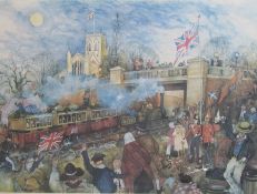 Colin Carr limited edition 5/750 signed print '150 Years of the Railways' Grimsby 1848-1998