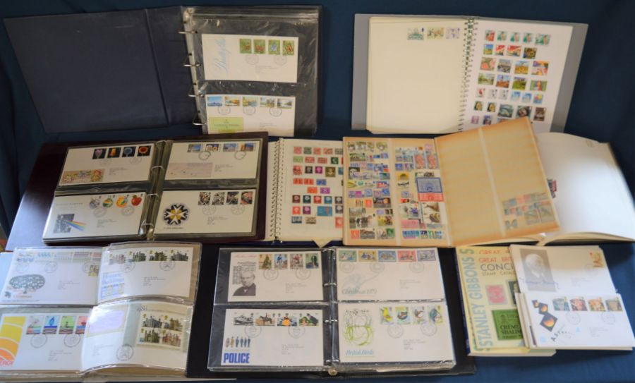 Collection of first day covers and part filled stamp collectors albums